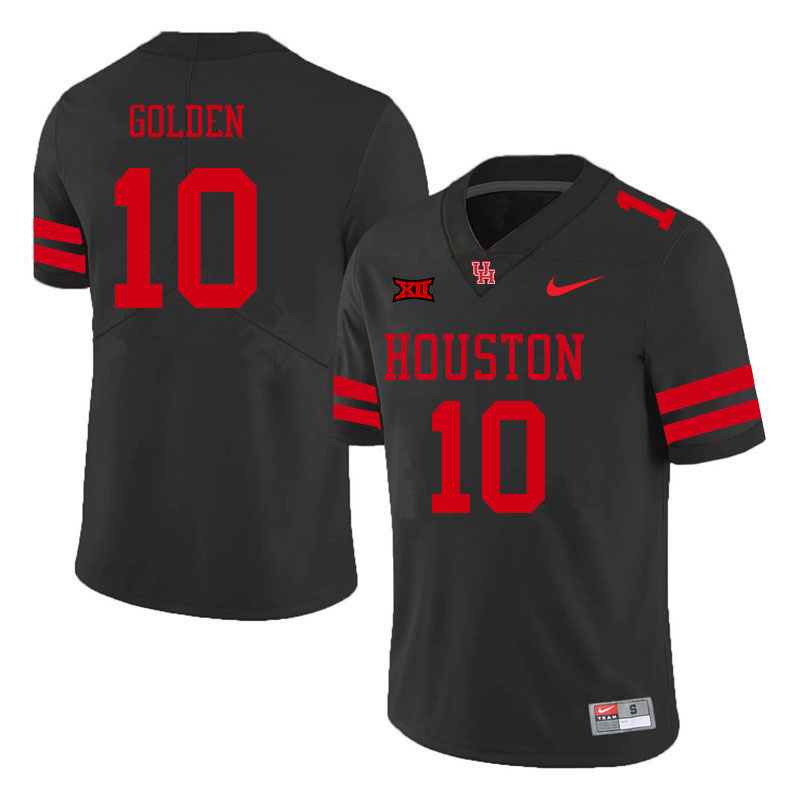 Men-Youth #10 Matthew Golden Houston Cougars College Big 12 Conference Football Jerseys Sale-Black